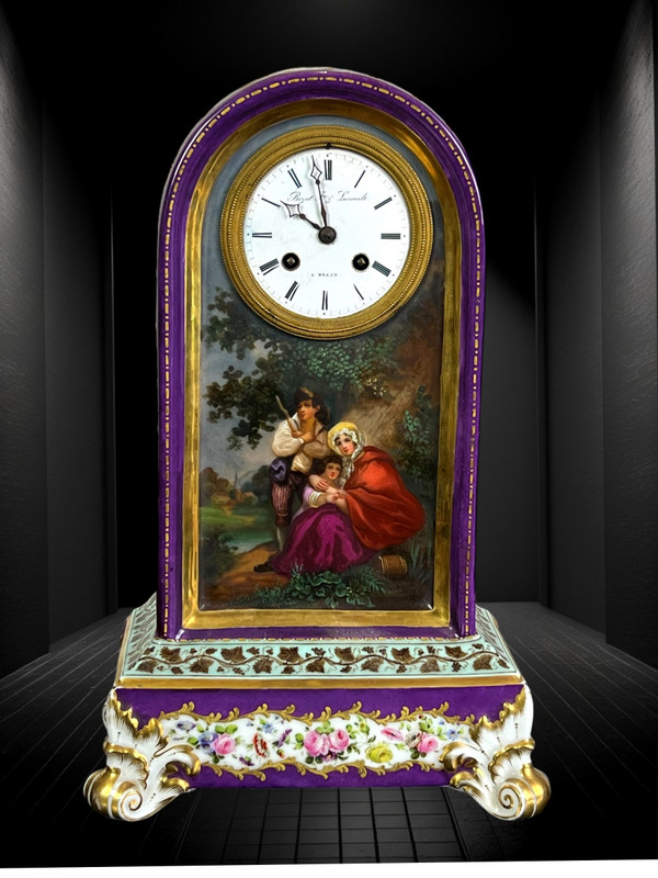 SÈVRES PORCELAIN CLOCK ATTRIBUTED TO JACOB PETIT CHARLES X PERIOD