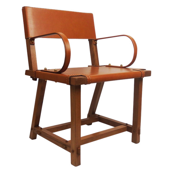 Poltrona in pelle di Jacques Adnet