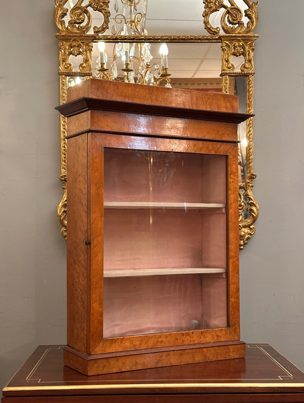 Charles X period small maple display case circa 1820