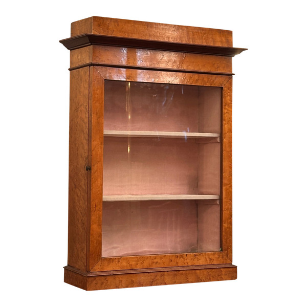 Charles X period small maple display case circa 1820