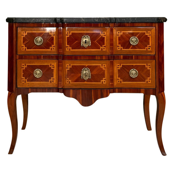 Cassettone di transizione intarsiato 1760 circa