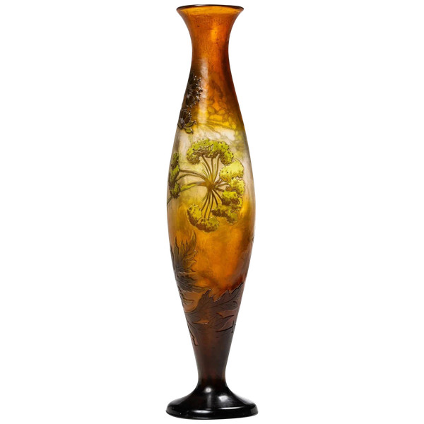 Émile Gallé, Grande vaso a ombrello, Art Nouveau