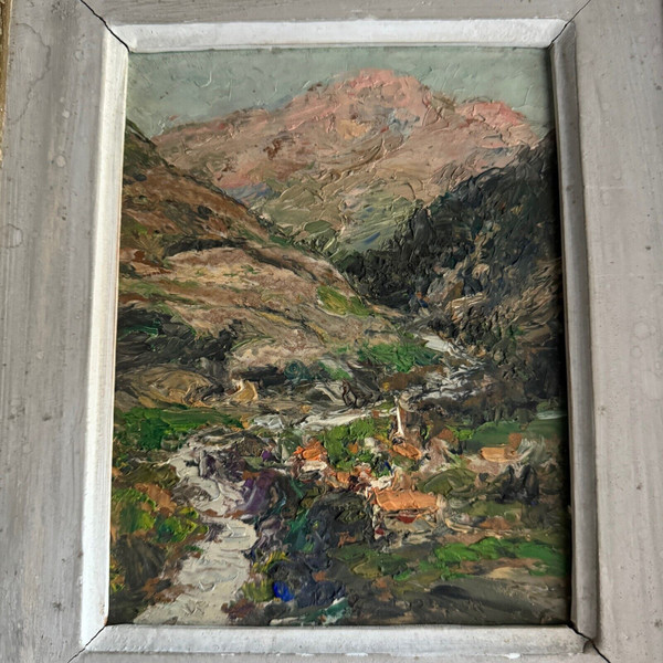 Huile sur panneau par J. Denier 1920 La Maurienne