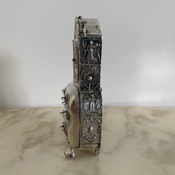 Cassettone in miniatura in argento scribano XIX secolo Olanda