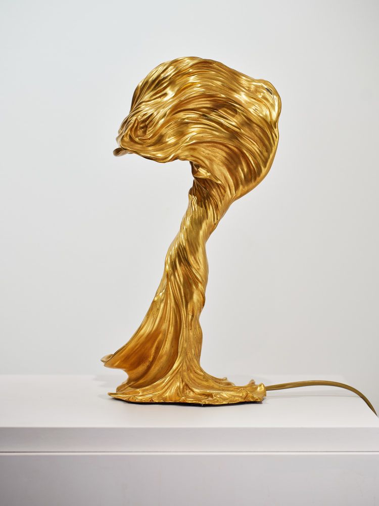 RAOUL LARCHE, LAMPE LOÏE FULLER, BRONZE JUGENDSTIL