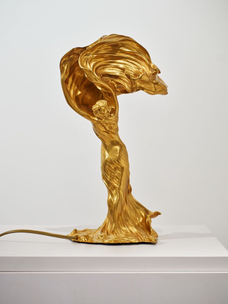 RAOUL LARCHE, LAMPE LOÏE FULLER, BRONZE JUGENDSTIL