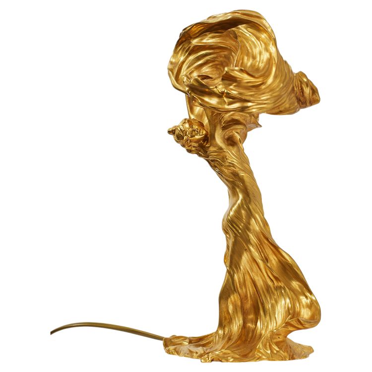 RAOUL LARCHE, LAMPE LOÏE FULLER, BRONZE JUGENDSTIL