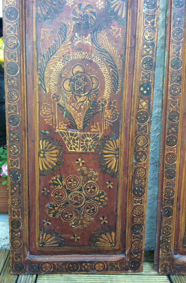 Coppia di porte dipinte marocchine