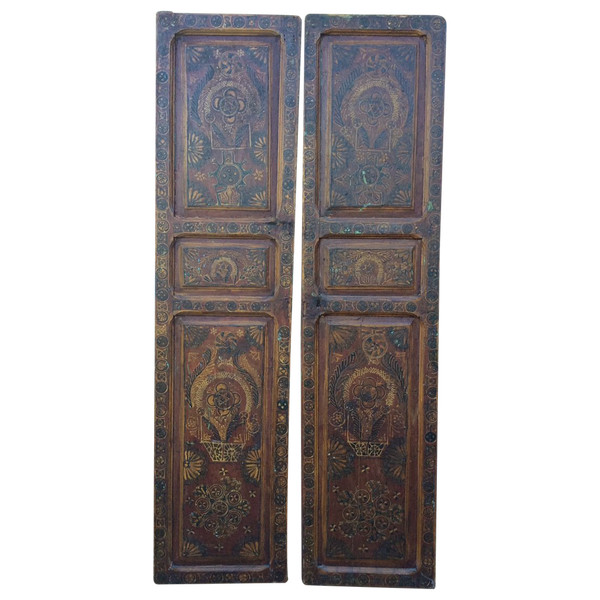 Coppia di porte dipinte marocchine
