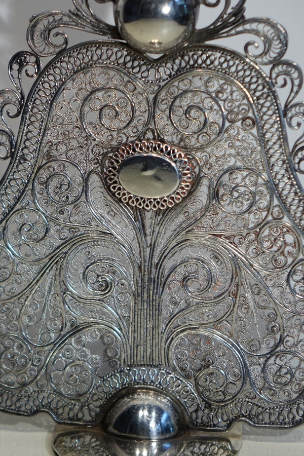Fibula o elemento di abbigliamento in filigrana, Egitto o Impero Ottomano, XIX secolo.