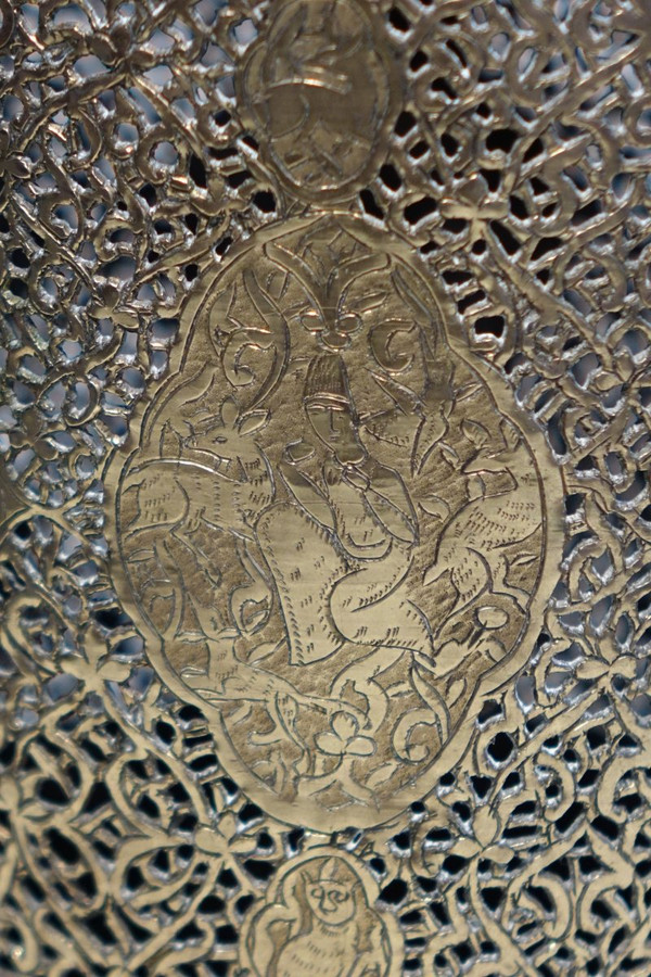 Brass incense burner, Persian, 19th century.