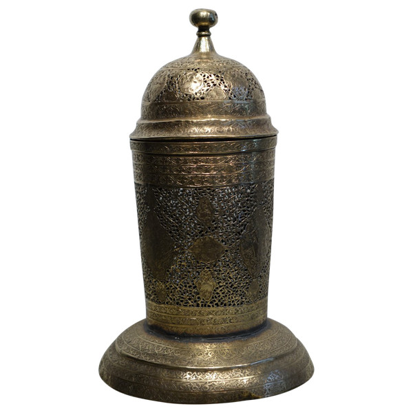 Brass incense burner, Persian, 19th century.