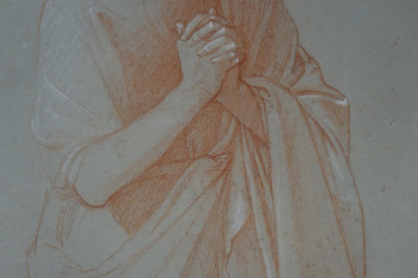 Dessin à La Sanguine Représentant Saint-pierre, France,19e S.