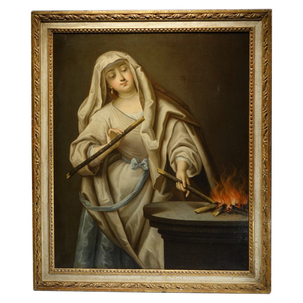 Vestale che ravviva il fuoco sacro, scuola francese del XVIII sec.
