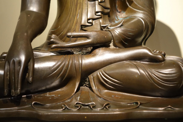 Bouddha Assis En Bhumisparsa Mùdra, Bronze, Birmanie, 19e S.