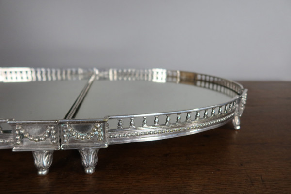 Table centerpiece in silver-plated bronze