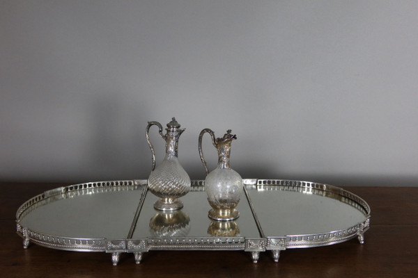 Table centerpiece in silver-plated bronze