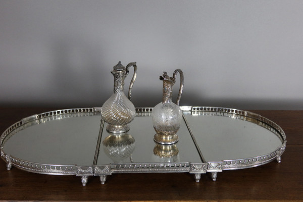Table centerpiece in silver-plated bronze