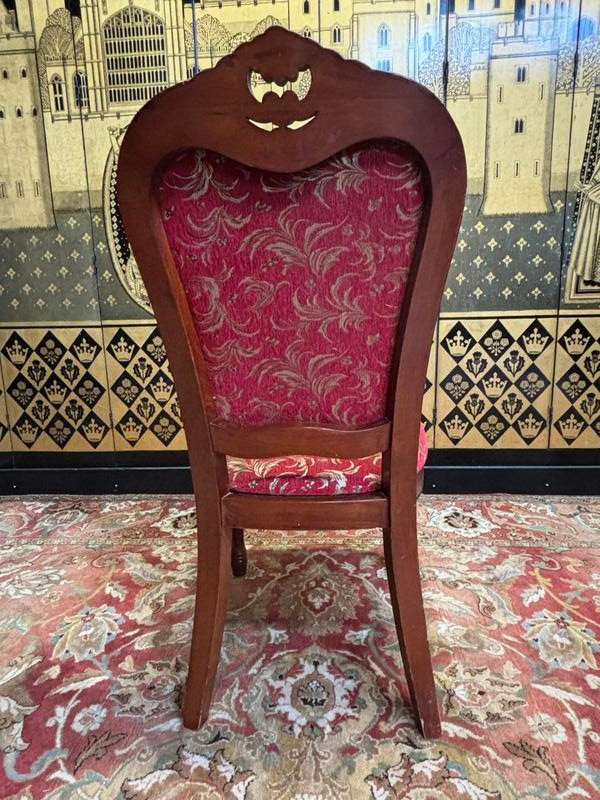 2x8 wooden and fabric chairs
