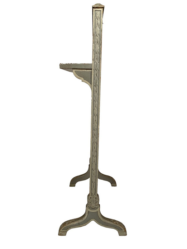 Ecran de cheminée en bois laqué gris de style Louis XVI, vers 1900