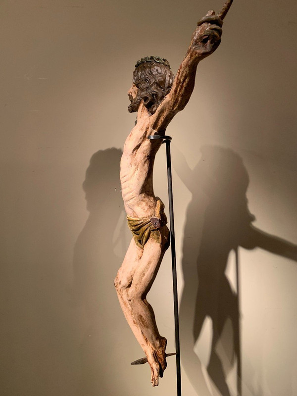Christo Vivo, Holz Bemalt ,spanien, 17. oder 18. jahrhundert
