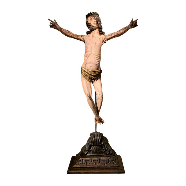 Christo Vivo, Holz Bemalt ,spanien, 17. oder 18. jahrhundert