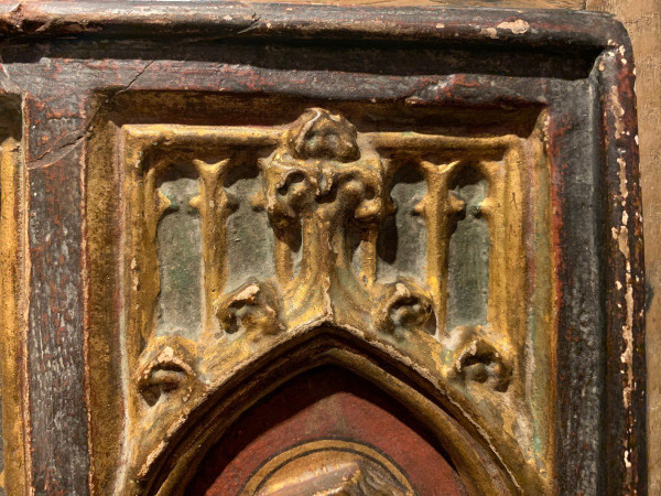Triptychon-Flachrelief, Südfrankreich, Ende des 15.-Anfangs des 16. Jahrhunderts.