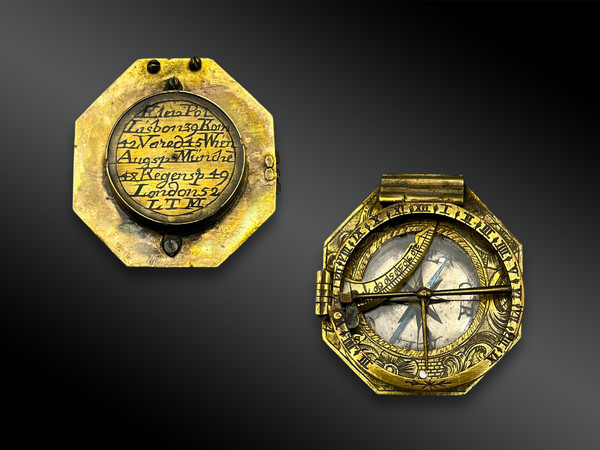 PORTABLE EQUINOXIAL SUNDIAL Signed - Augsburg, Germany - Mid 18th century