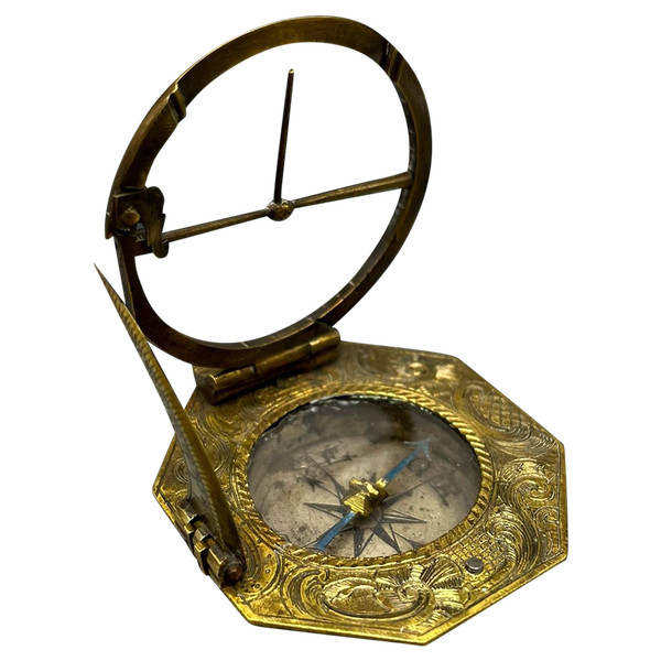 PORTABLE EQUINOXIAL SUNDIAL Signed - Augsburg, Germany - Mid 18th century
