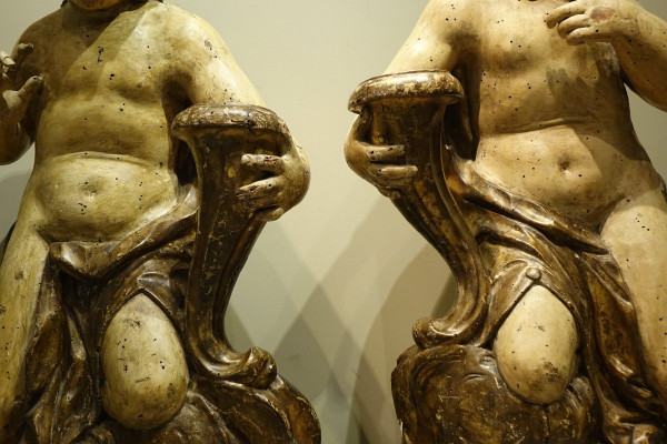 Pair of large Baroque statues, Germany or Bohemia-Moravia, 17th c.