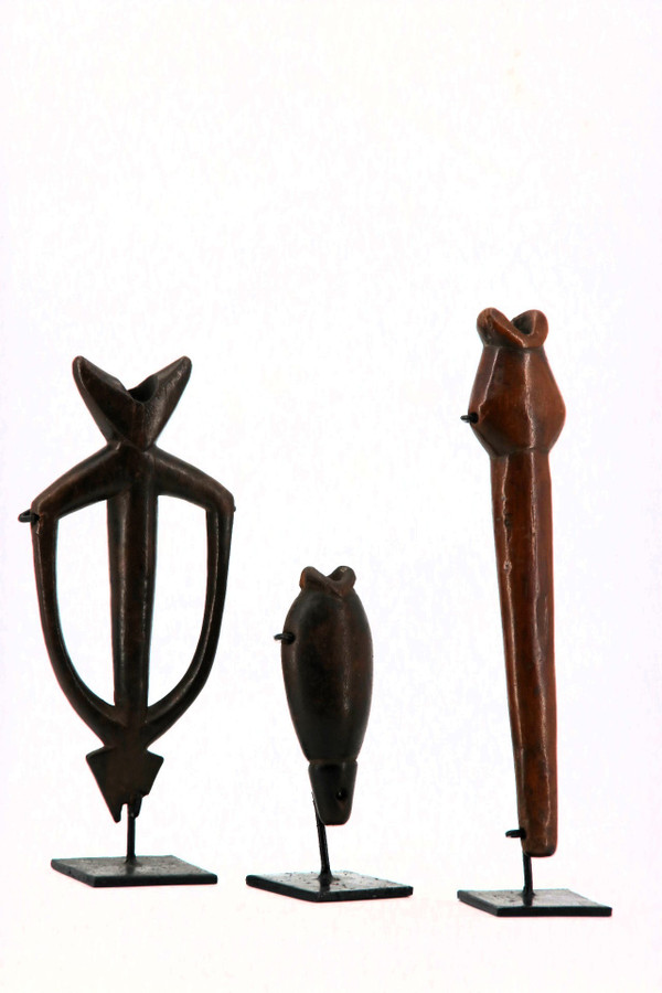 Nice set of three MOSSI whistles from Burkina Faso
