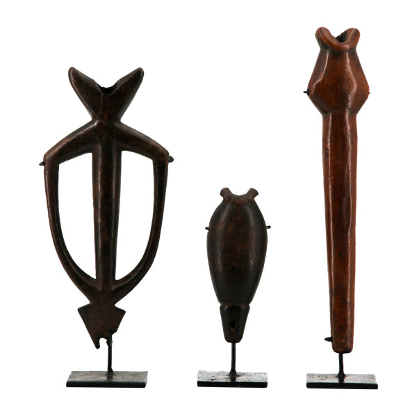 Nice set of three MOSSI whistles from Burkina Faso