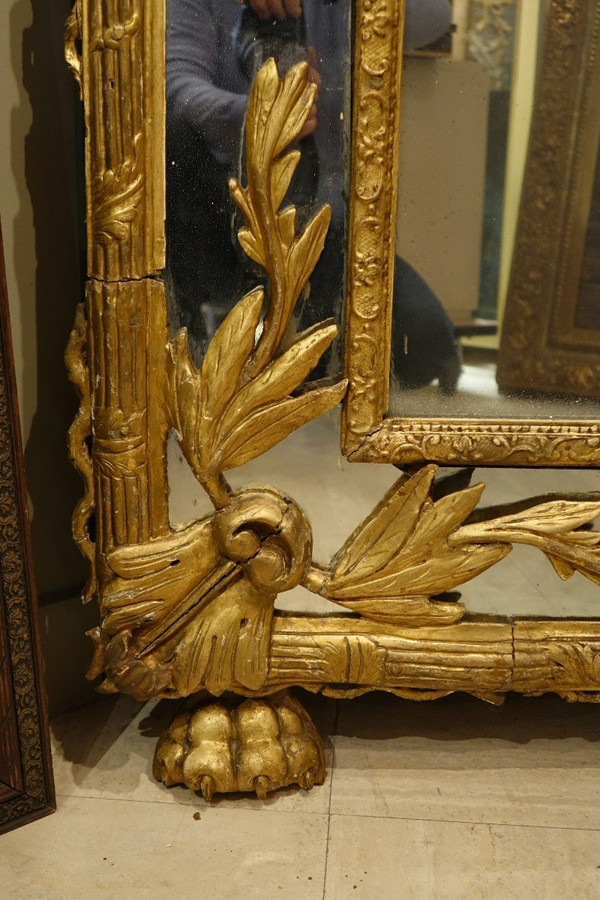 Large Carved and Gilded Wood Mirror, Italy, 18th C.