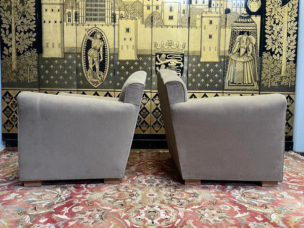 Pair of Art Deco club armchairs