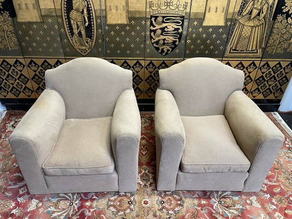 Pair of Art Deco club armchairs