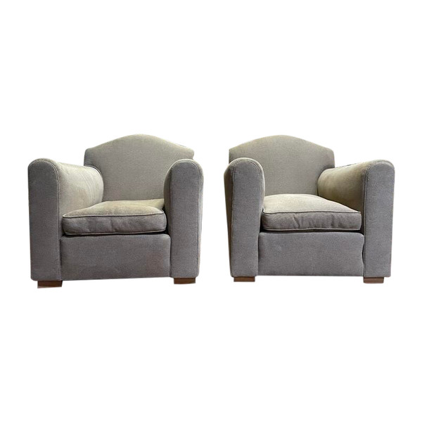 Pair of Art Deco club armchairs