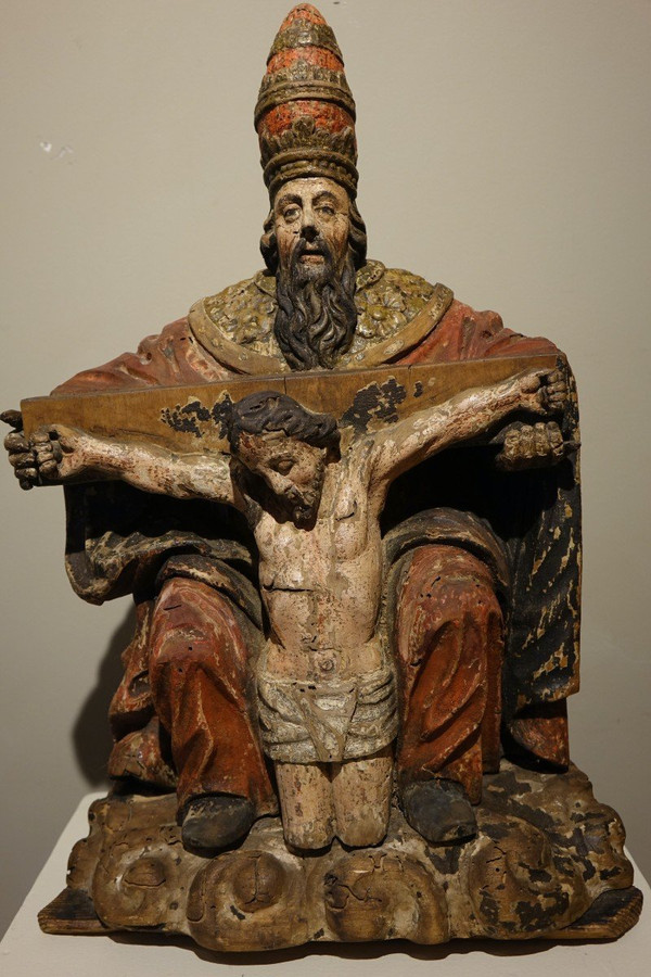 Trinità di legno intagliata a tutto tondo, Germania, 1550 circa