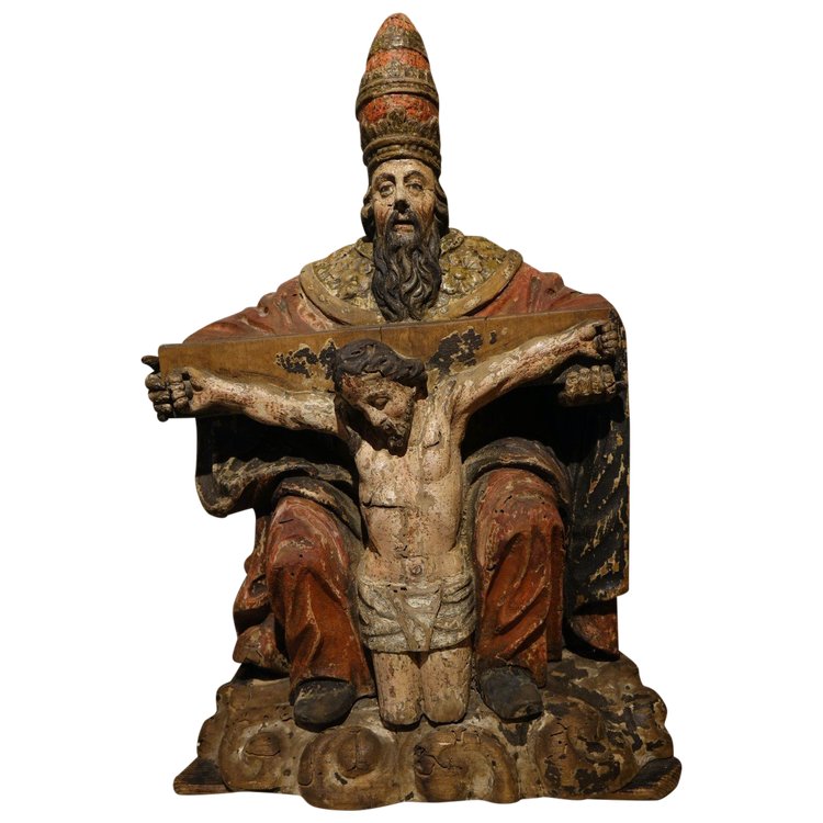 Trinità di legno intagliata a tutto tondo, Germania, 1550 circa
