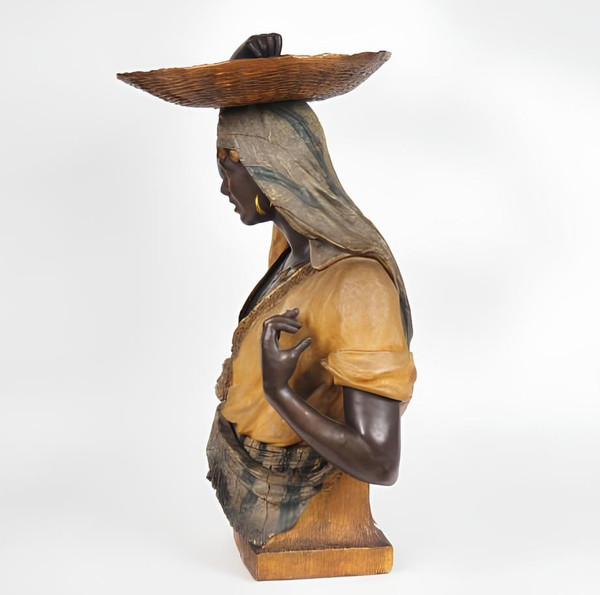 Friedrich GOLDSCHEIDER, Young Moorish Woman with Basket, Orientalist