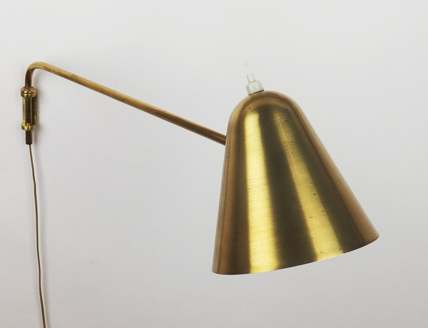 brass wall light by Jacques Biny for Luminalite