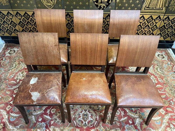 Suite de 6 chaises Art Déco 