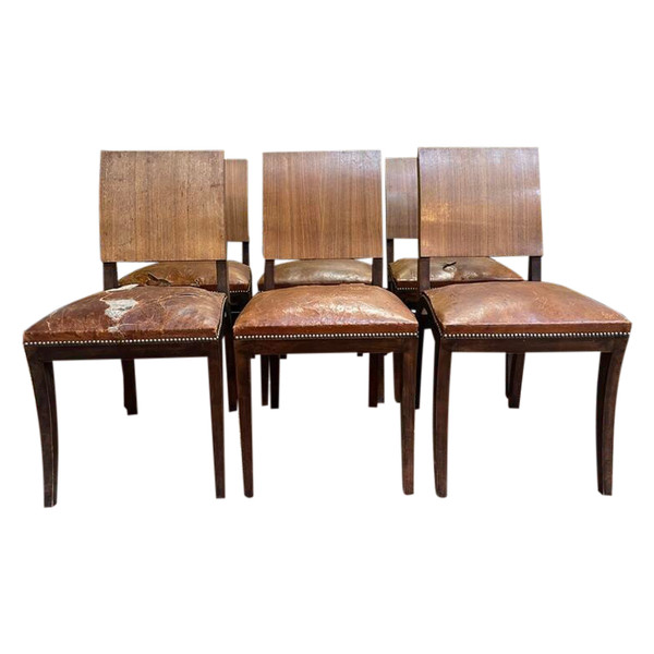 Suite de 6 chaises Art Déco 