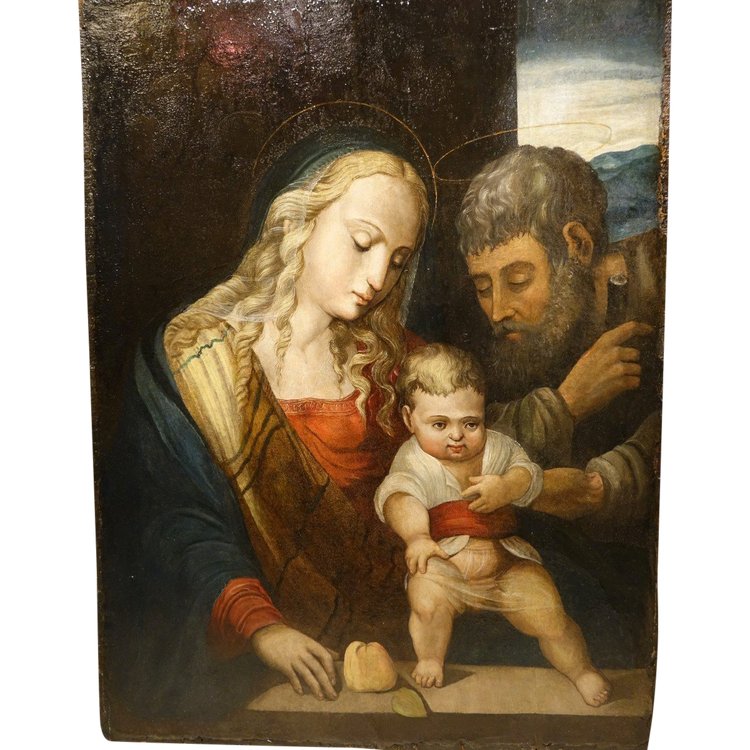 Sacra Famiglia, olio su tavola, Italia, 1500-1520 ca.