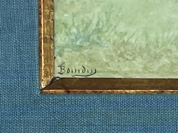 Gemälde der französischen Schule des 19. Jahrhunderts, signiert, elegantes Ball-Genre-Szene-Aquarell 