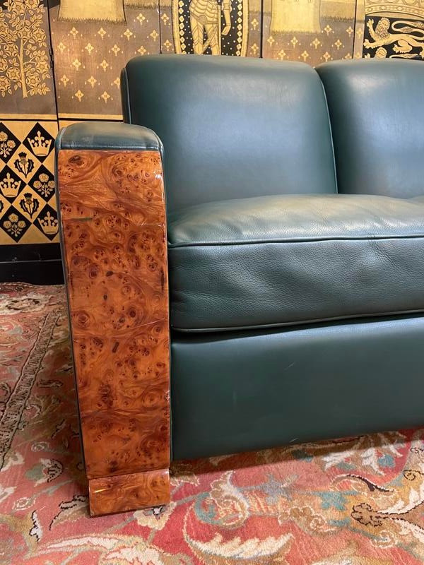 Art Deco style leather sofa
