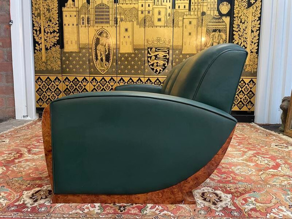 Art Deco style leather sofa