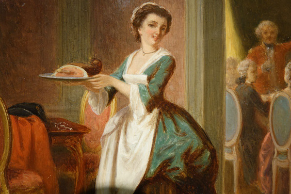 Paar Genreszenen des 18. Jahrhunderts, P.t. Van Wijngaerdt, 1816-1893