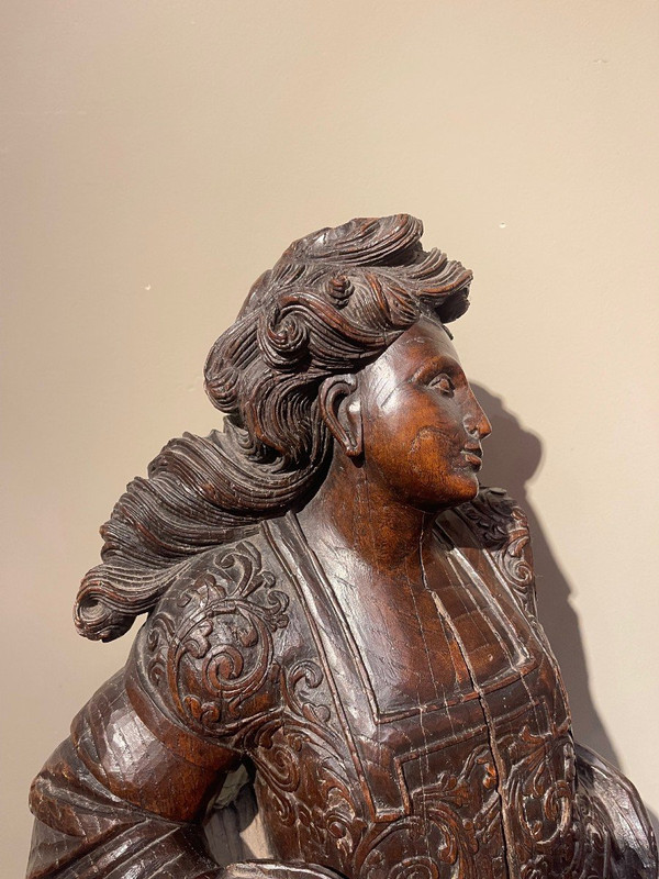 Pair of Cherry Angels In Oak , Flanders , 17th C.