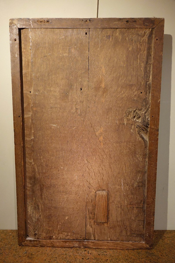 Half-relief in gilded and polychromed wood, representing Saint Roch. Spain, 16th century.