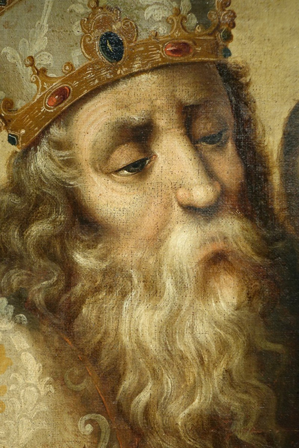Olio su tela "La Trinità", Spagna, XVII secolo.